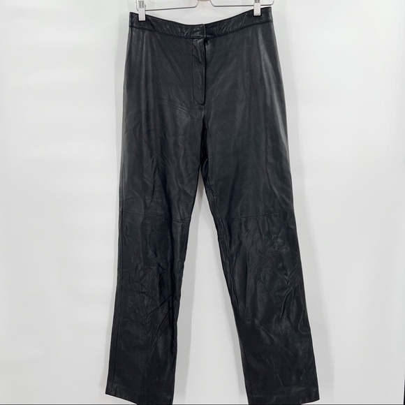 DANIER leather line leather black high rise pants size 10 - Picture 1 of 6
